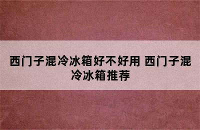 西门子混冷冰箱好不好用 西门子混冷冰箱推荐